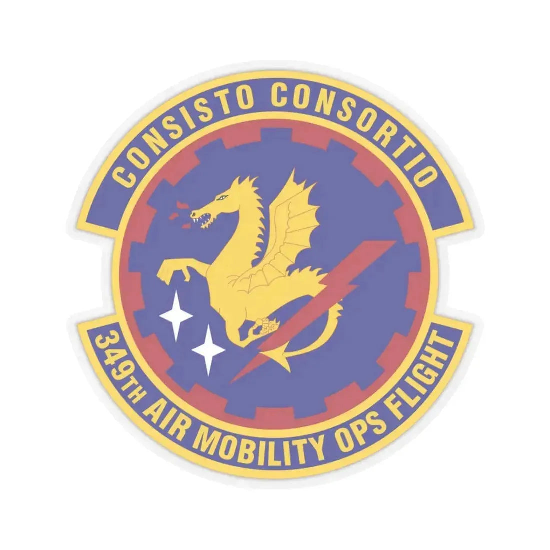 349th Air Mobility Operations Flight (U.S. Air Force) STICKER Vinyl Kiss-Cut Decal 3 Inch Transparent - The Sticker Space