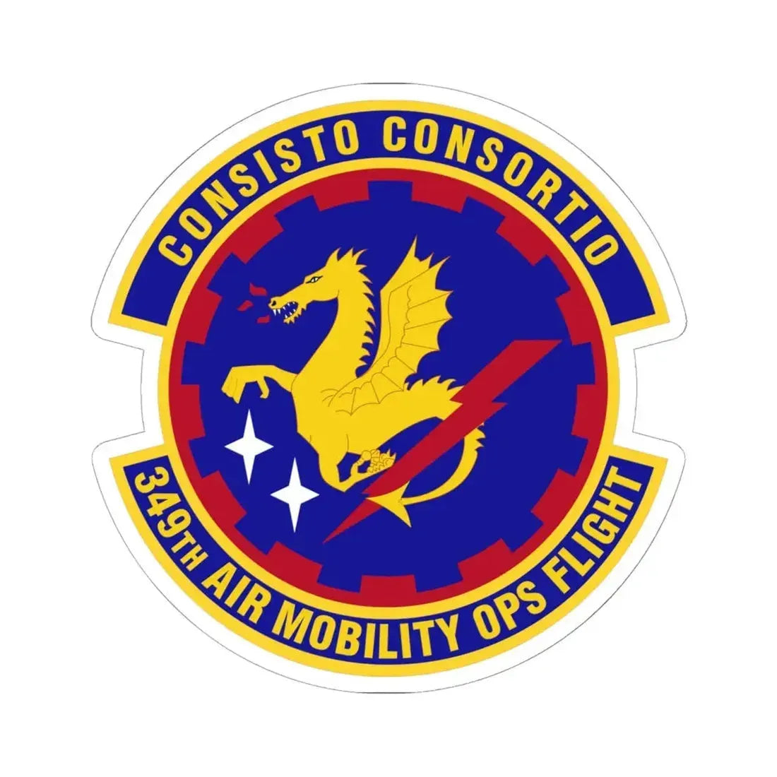 349th Air Mobility Operations Flight (U.S. Air Force) STICKER Vinyl Kiss-Cut Decal 6 Inch White - The Sticker Space