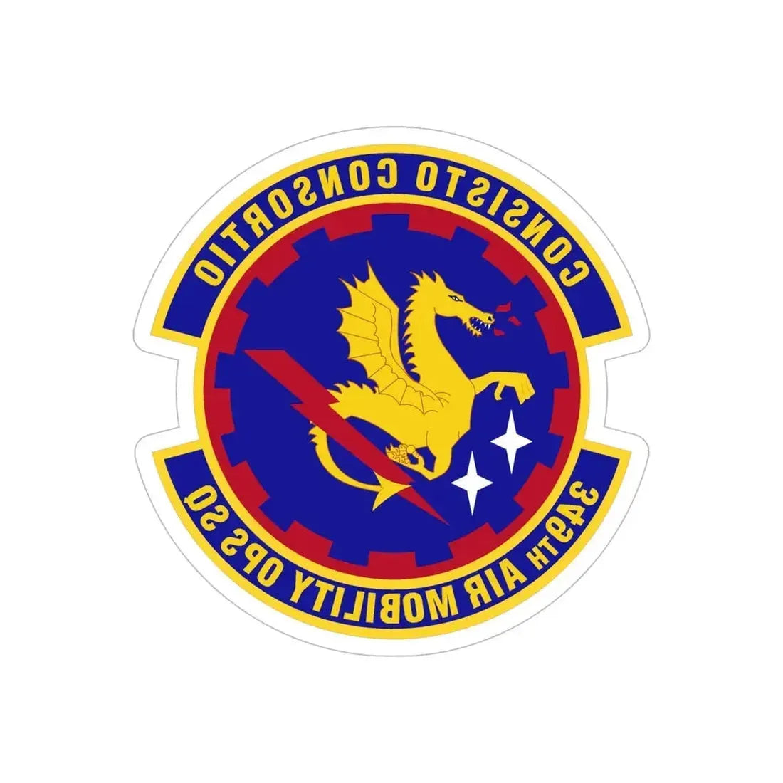 349th Air Mobility Operations Squadron (U.S. Air Force) REVERSE PRINT Transparent Die-Cut STICKER - The Sticker Space