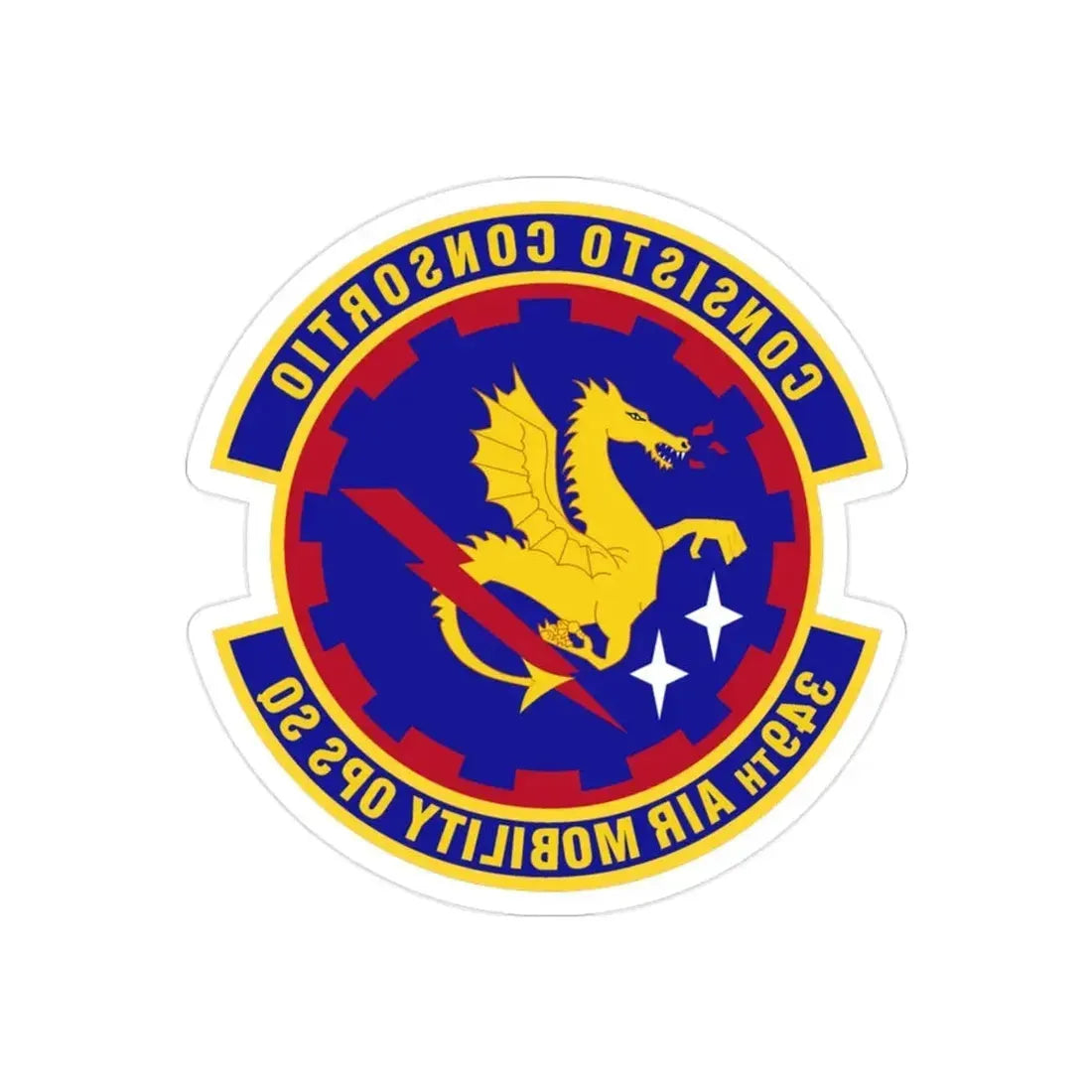 349th Air Mobility Operations Squadron (U.S. Air Force) REVERSE PRINT Transparent Die-Cut STICKER - The Sticker Space