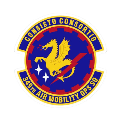 349th Air Mobility Operations Squadron (U.S. Air Force) STICKER Vinyl Kiss-Cut Decal 2 Inch White - The Sticker Space