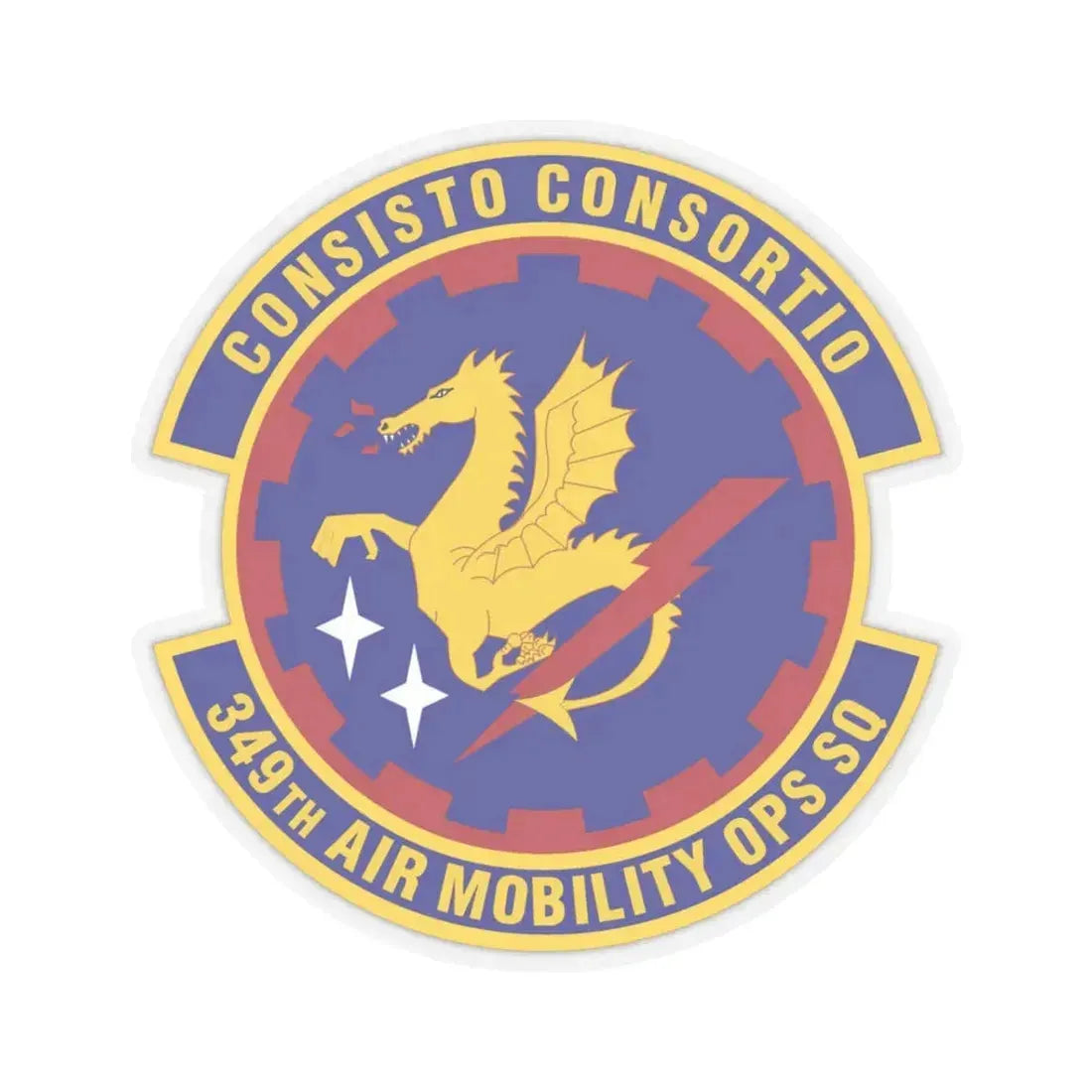 349th Air Mobility Operations Squadron (U.S. Air Force) STICKER Vinyl Kiss-Cut Decal 3 Inch Transparent - The Sticker Space