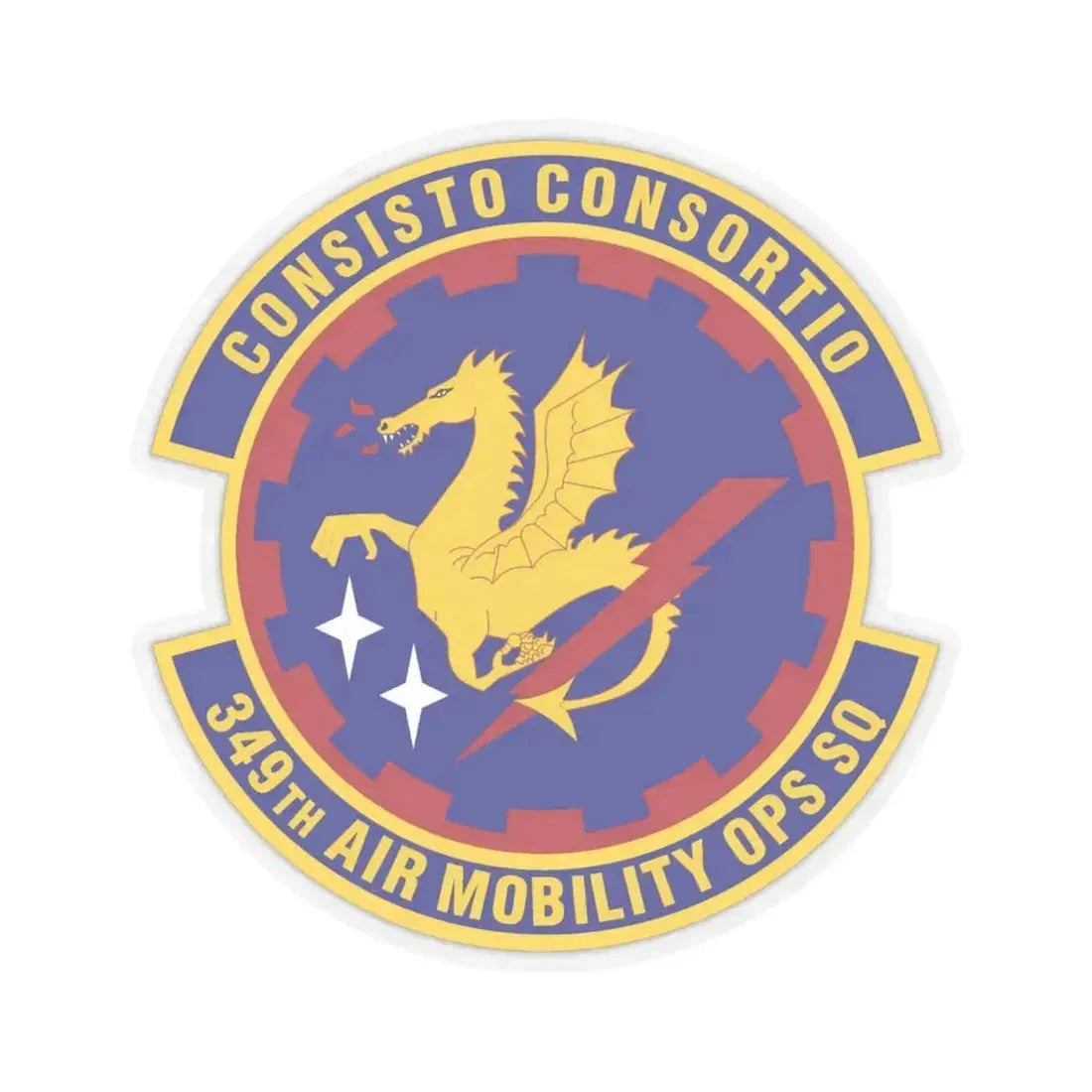 349th Air Mobility Operations Squadron (U.S. Air Force) STICKER Vinyl Kiss-Cut Decal 4 Inch Transparent - The Sticker Space