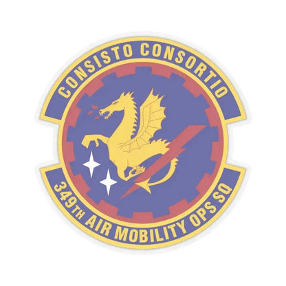 349th Air Mobility Operations Squadron (U.S. Air Force) STICKER Vinyl Kiss-Cut Decal 4 Inch Transparent - The Sticker Space