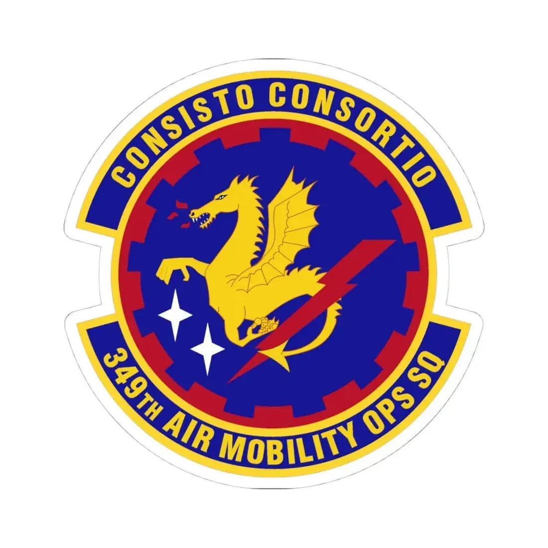 349th Air Mobility Operations Squadron (U.S. Air Force) STICKER Vinyl Kiss-Cut Decal 4 Inch White - The Sticker Space