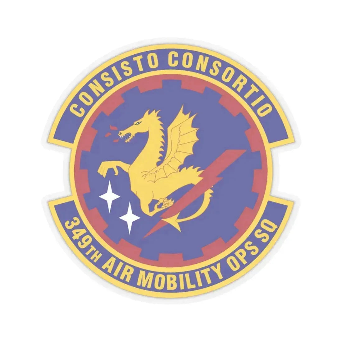 349th Air Mobility Operations Squadron (U.S. Air Force) STICKER Vinyl Kiss-Cut Decal 6 Inch Transparent - The Sticker Space