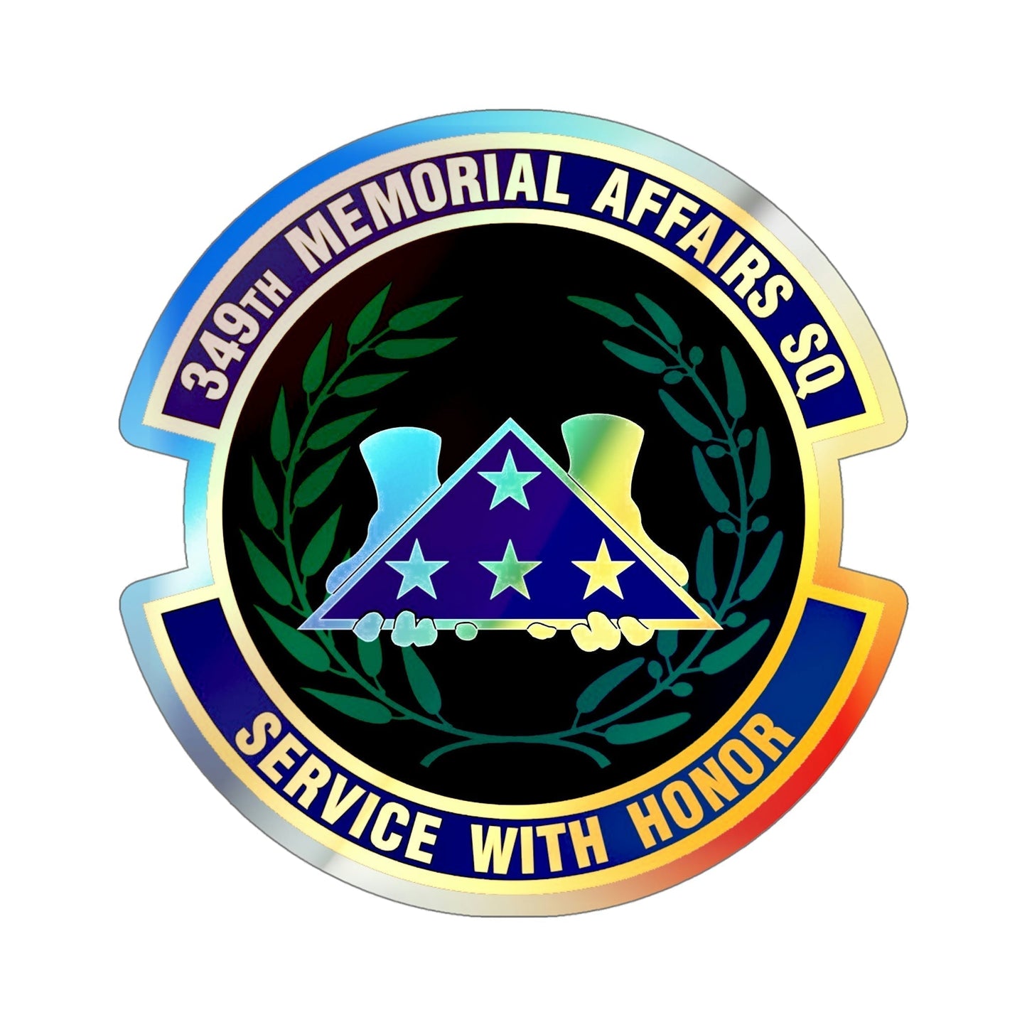 349th Memorial Affairs Squadron (U.S. Air Force) Holographic STICKER Die-Cut Vinyl Decal-5 Inch-The Sticker Space