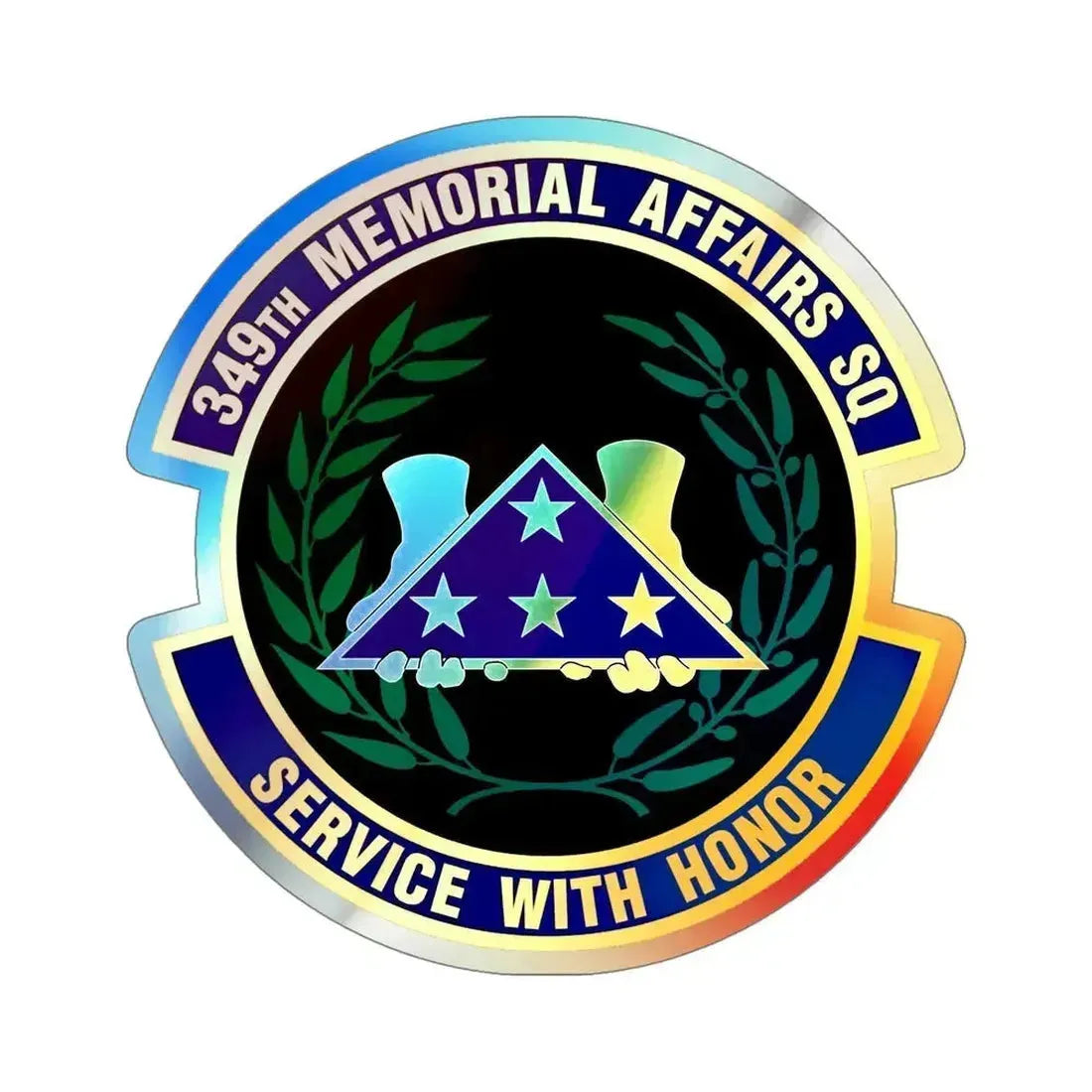 349th Memorial Affairs Squadron (U.S. Air Force) Holographic STICKER Die-Cut Vinyl Decal 5 Inch Holographic - The Sticker Space