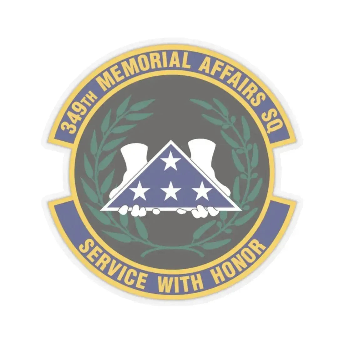 349th Memorial Affairs Squadron (U.S. Air Force) STICKER Vinyl Kiss-Cut Decal 4 Inch Transparent - The Sticker Space