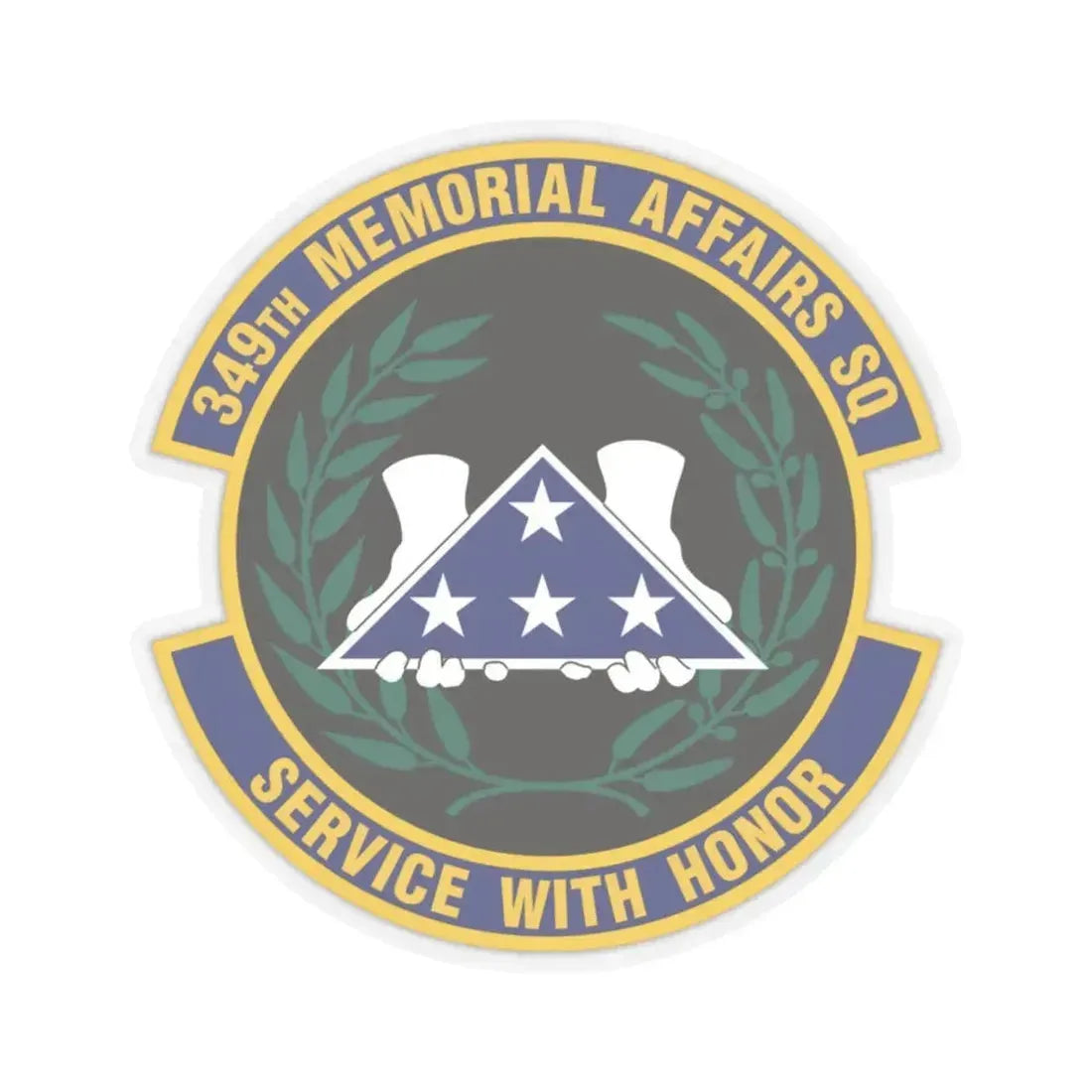 349th Memorial Affairs Squadron (U.S. Air Force) STICKER Vinyl Kiss-Cut Decal 6 Inch Transparent - The Sticker Space