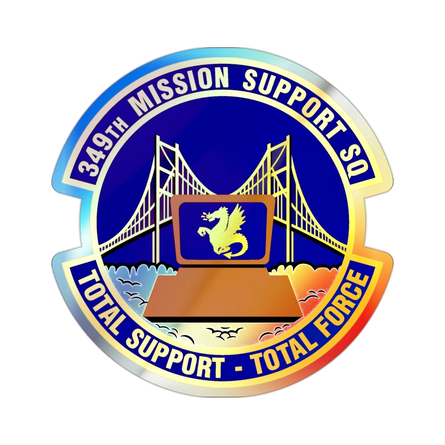 349th Mission Support Squadron (U.S. Air Force) Holographic STICKER Die-Cut Vinyl Decal-2 Inch-The Sticker Space