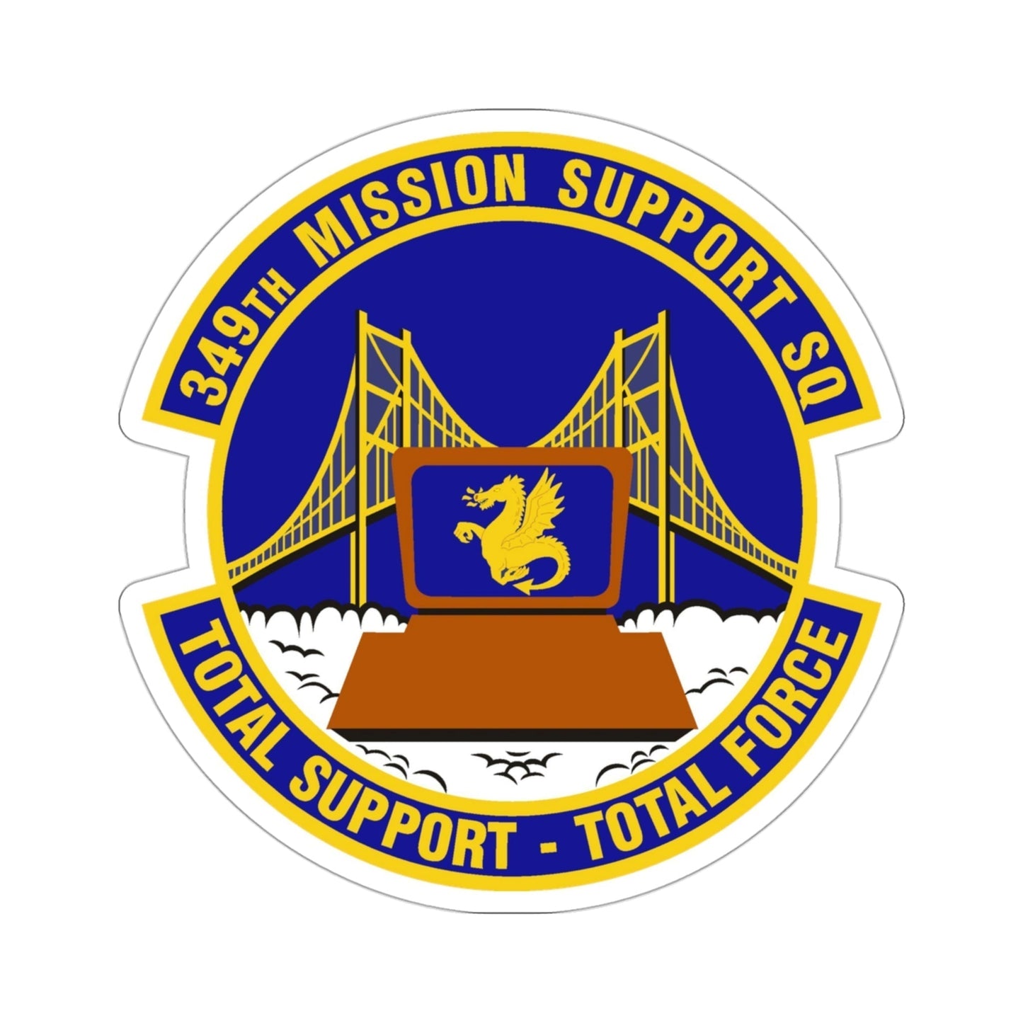 349th Mission Support Squadron (U.S. Air Force) STICKER Vinyl Die-Cut Decal-3 Inch-The Sticker Space