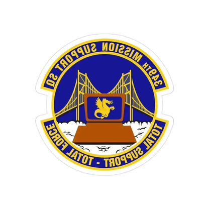 349th Mission Support Squadron (U.S. Air Force) REVERSE PRINT Transparent Die-Cut STICKER 2 Inch Die-Cut Transparent - The Sticker Space