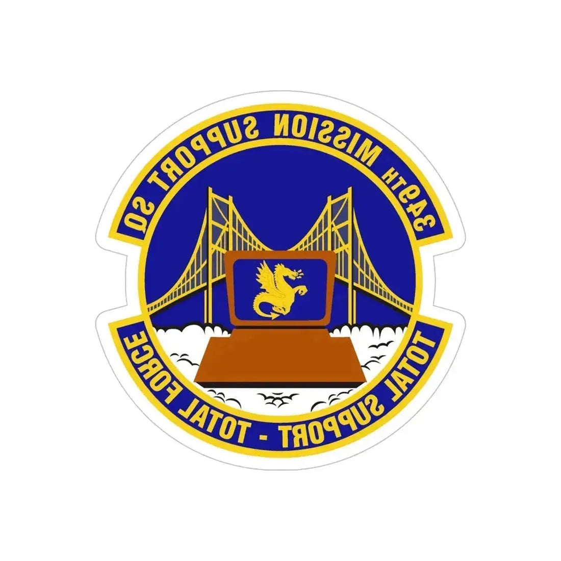 349th Mission Support Squadron (U.S. Air Force) REVERSE PRINT Transparent Die-Cut STICKER 6 Inch Die-Cut Transparent - The Sticker Space