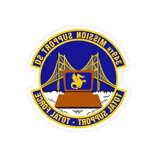 349th Mission Support Squadron (U.S. Air Force) REVERSE PRINT Transparent Die-Cut STICKER 6 Inch Die-Cut Transparent - The Sticker Space
