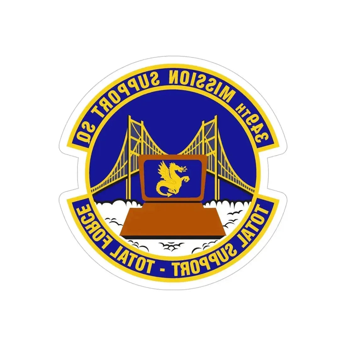 349th Mission Support Squadron (U.S. Air Force) REVERSE PRINT Transparent Die-Cut STICKER - The Sticker Space