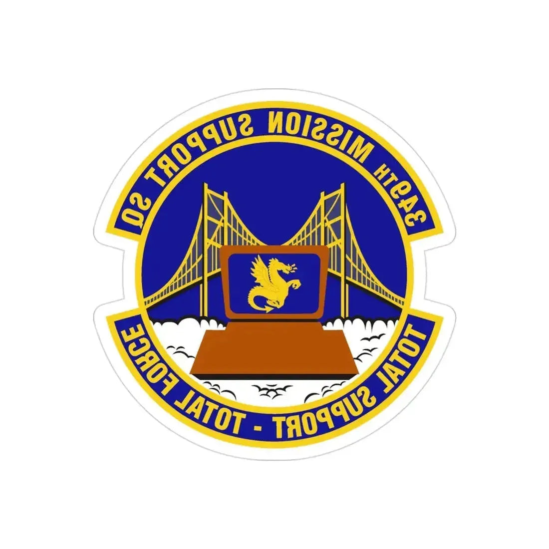 349th Mission Support Squadron (U.S. Air Force) REVERSE PRINT Transparent Die-Cut STICKER - The Sticker Space