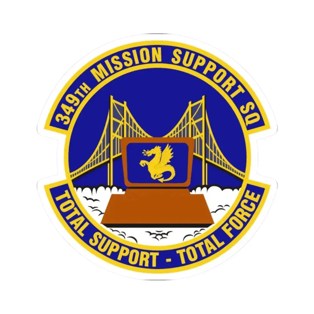 349th Mission Support Squadron (U.S. Air Force) STICKER Vinyl Kiss-Cut Decal 2 Inch White - The Sticker Space