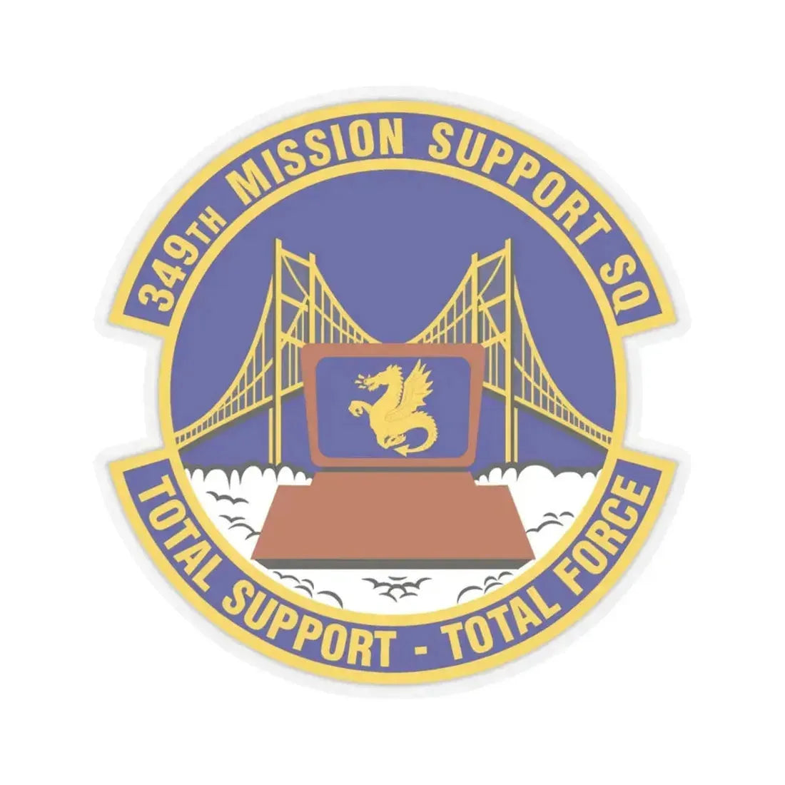 349th Mission Support Squadron (U.S. Air Force) STICKER Vinyl Kiss-Cut Decal 3 Inch Transparent - The Sticker Space
