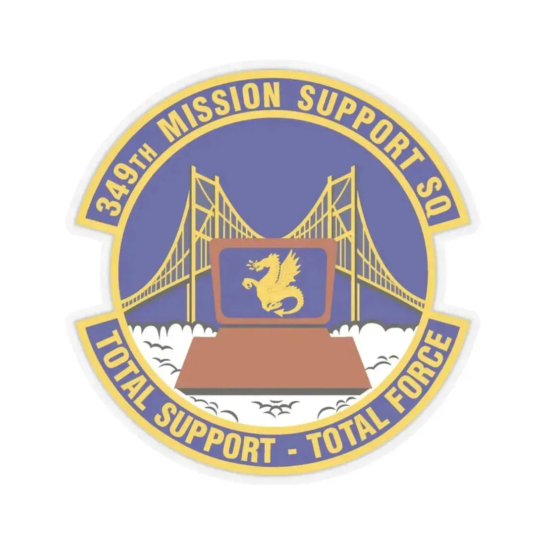 349th Mission Support Squadron (U.S. Air Force) STICKER Vinyl Kiss-Cut Decal 4 Inch Transparent - The Sticker Space