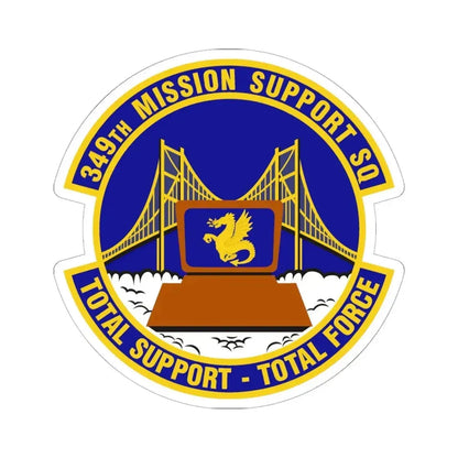 349th Mission Support Squadron (U.S. Air Force) STICKER Vinyl Kiss-Cut Decal 6 Inch White - The Sticker Space