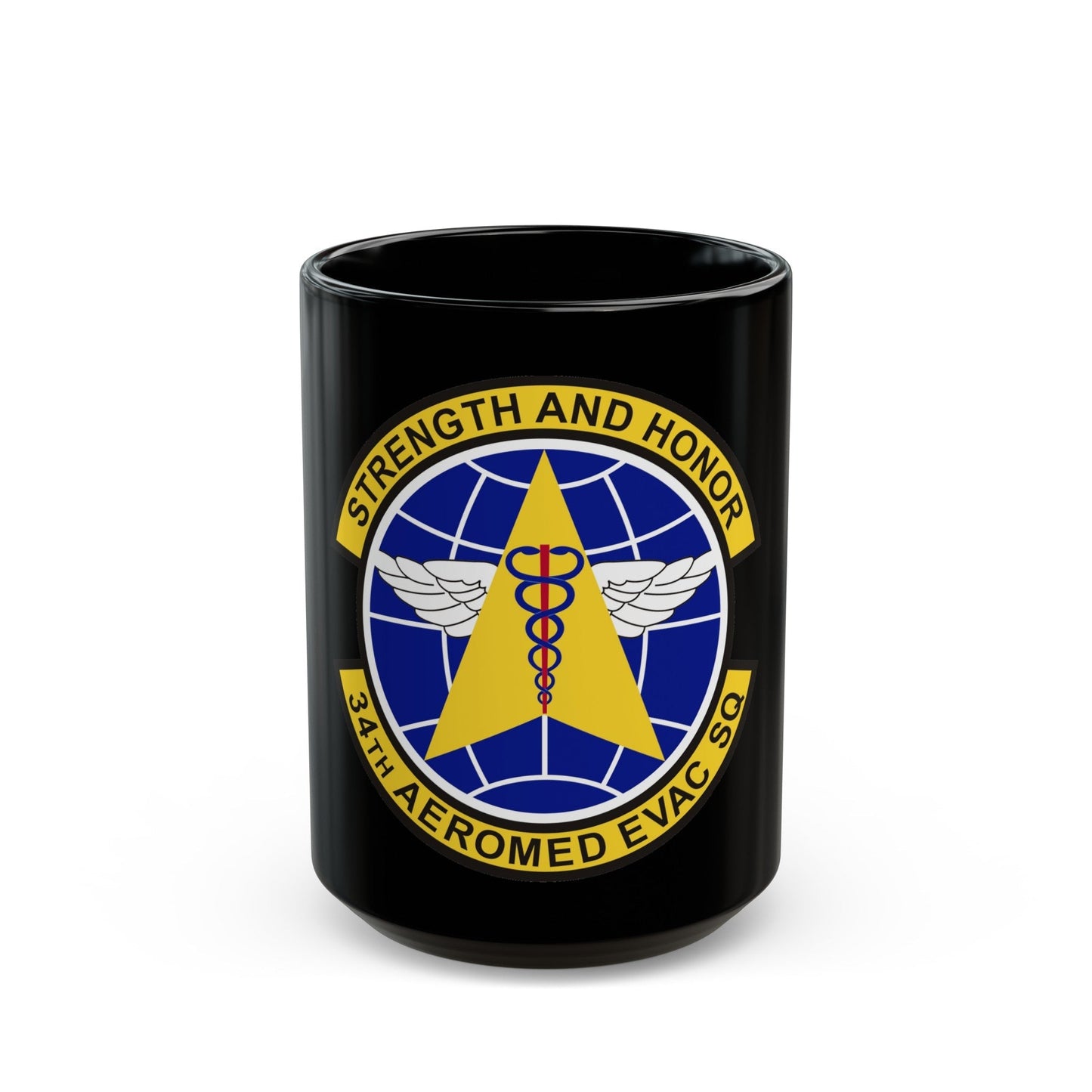 34th Aeromedical Evacuation Squadron (U.S. Air Force) Black Coffee Mug-15oz-The Sticker Space