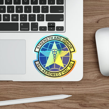 34th Aeromedical Evacuation Squadron (U.S. Air Force) Holographic STICKER Die-Cut Vinyl Decal-The Sticker Space