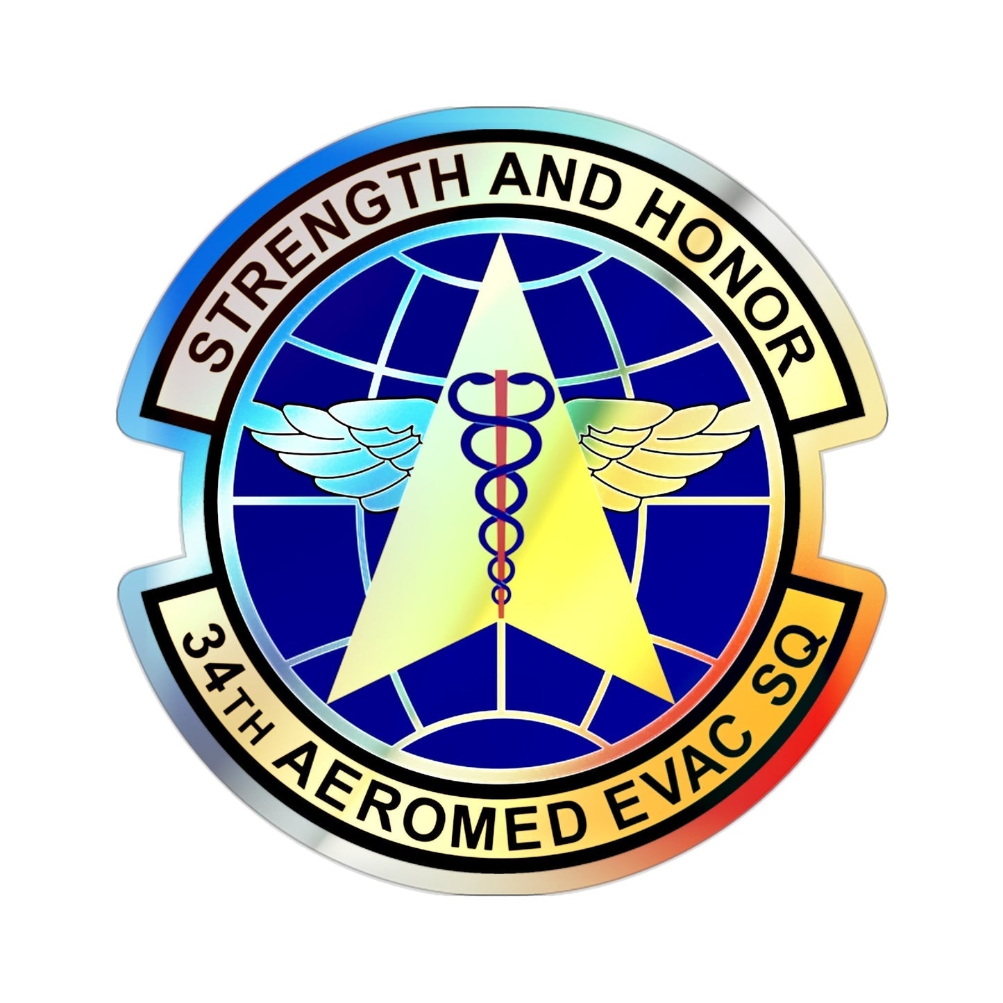 34th Aeromedical Evacuation Squadron (U.S. Air Force) Holographic STICKER Die-Cut Vinyl Decal-2 Inch-The Sticker Space