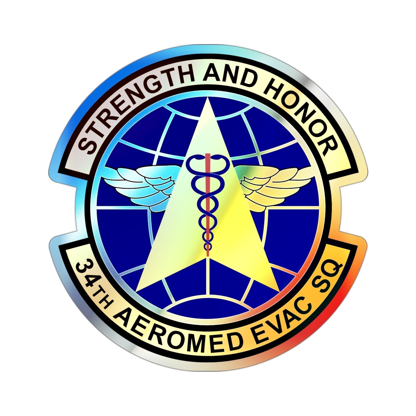 34th Aeromedical Evacuation Squadron (U.S. Air Force) Holographic STICKER Die-Cut Vinyl Decal-3 Inch-The Sticker Space