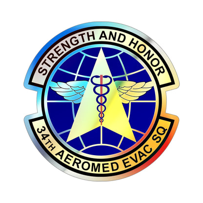 34th Aeromedical Evacuation Squadron (U.S. Air Force) Holographic STICKER Die-Cut Vinyl Decal-4 Inch-The Sticker Space