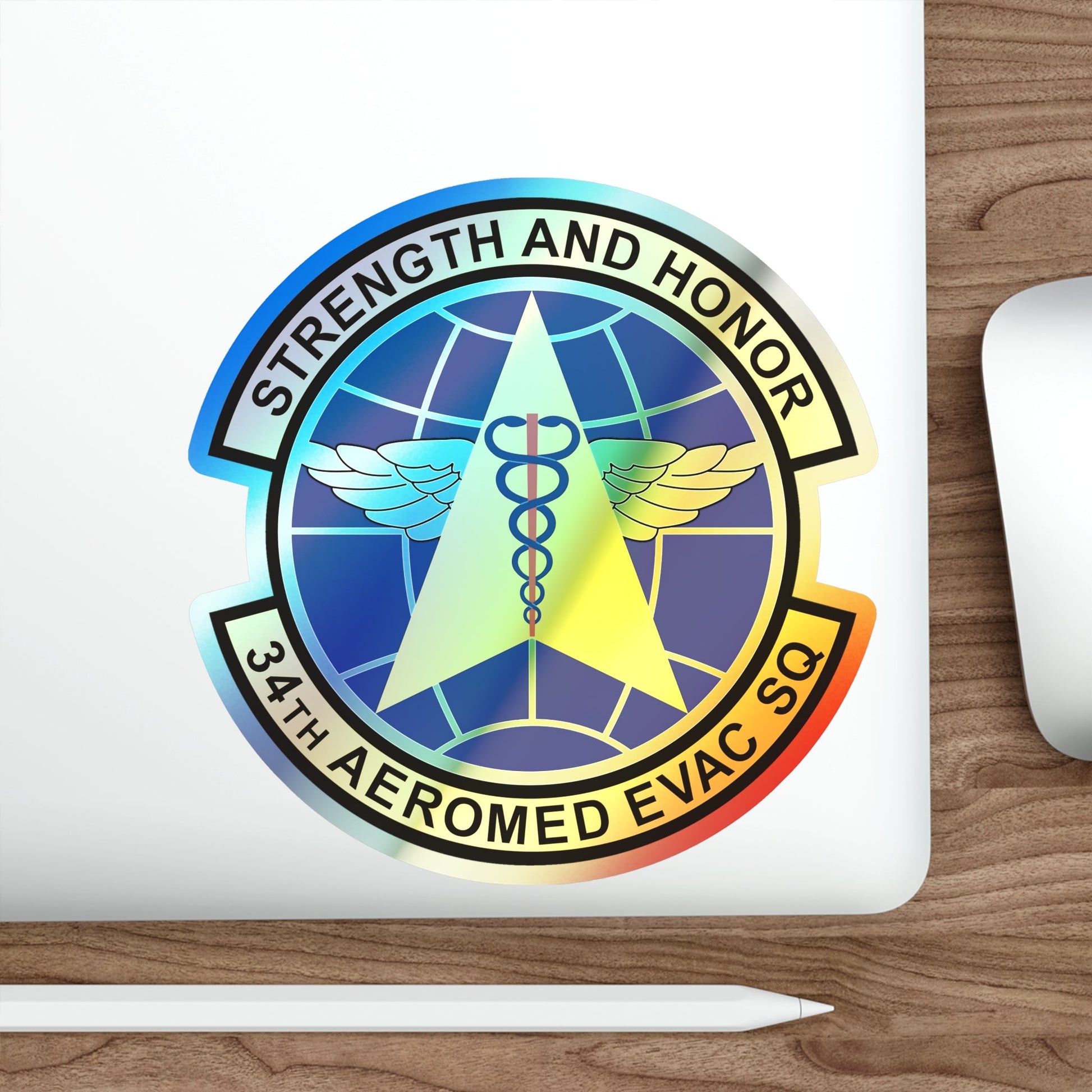 34th Aeromedical Evacuation Squadron (U.S. Air Force) Holographic STICKER Die-Cut Vinyl Decal-The Sticker Space