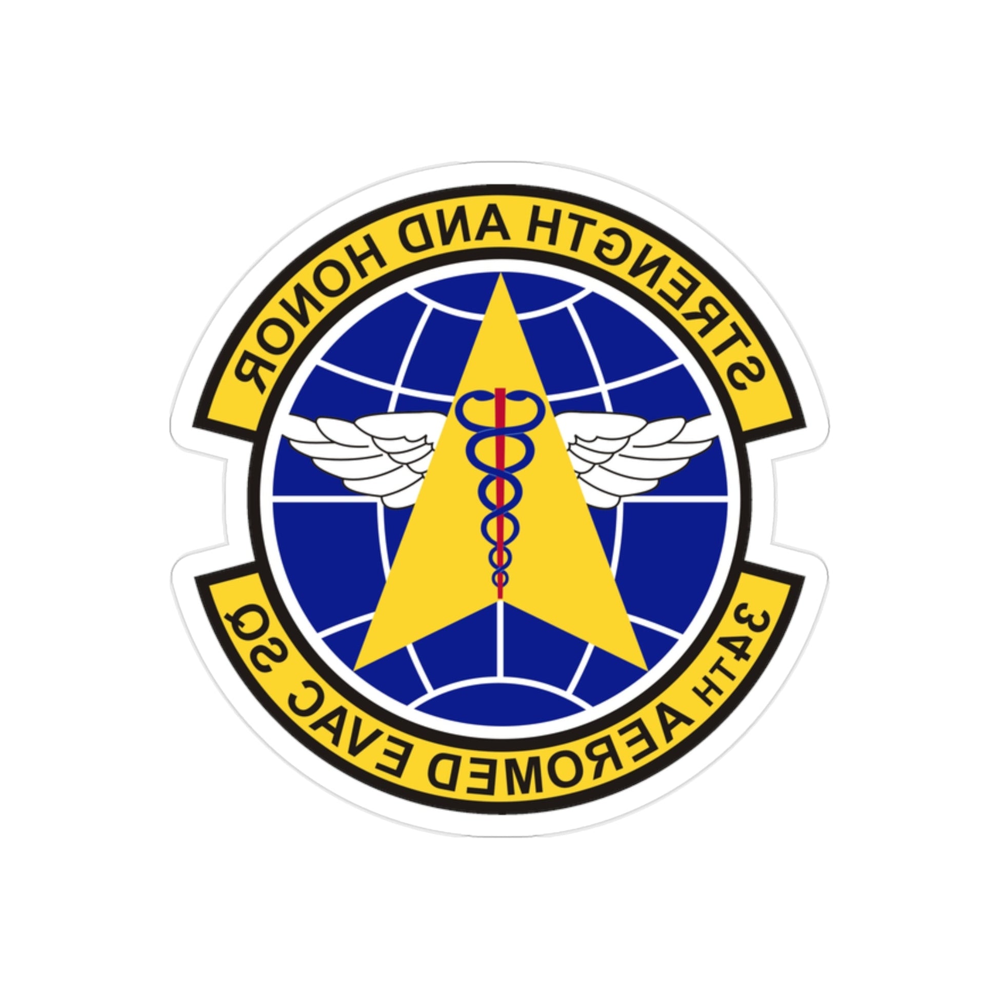 34th Aeromedical Evacuation Squadron (U.S. Air Force) REVERSE PRINT Transparent STICKER-2" × 2"-The Sticker Space