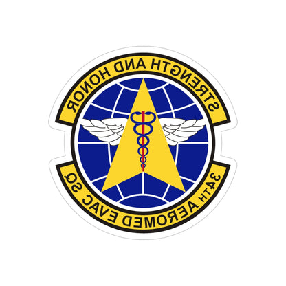 34th Aeromedical Evacuation Squadron (U.S. Air Force) REVERSE PRINT Transparent STICKER-4" × 4"-The Sticker Space