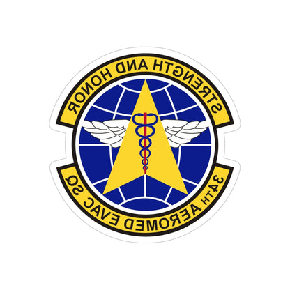 34th Aeromedical Evacuation Squadron (U.S. Air Force) REVERSE PRINT Transparent STICKER-5" × 5"-The Sticker Space