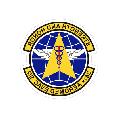 34th Aeromedical Evacuation Squadron (U.S. Air Force) REVERSE PRINT Transparent STICKER-5" × 5"-The Sticker Space