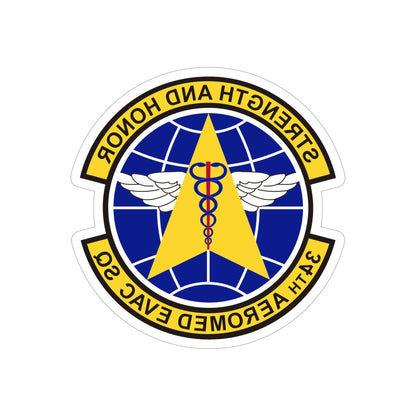 34th Aeromedical Evacuation Squadron (U.S. Air Force) REVERSE PRINT Transparent STICKER-6" × 6"-The Sticker Space