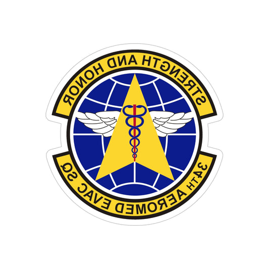 34th Aeromedical Evacuation Squadron (U.S. Air Force) REVERSE PRINT Transparent STICKER-6" × 6"-The Sticker Space