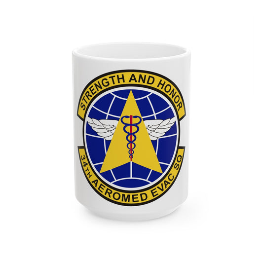 34th Aeromedical Evacuation Squadron (U.S. Air Force) White Coffee Mug-15oz-The Sticker Space