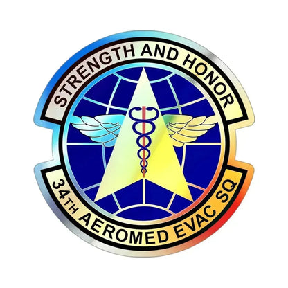 34th Aeromedical Evacuation Squadron (U.S. Air Force) Holographic STICKER Die-Cut Vinyl Decal 3 Inch Holographic - The Sticker Space