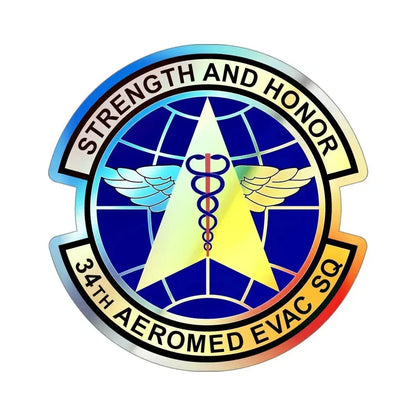 34th Aeromedical Evacuation Squadron (U.S. Air Force) Holographic STICKER Die-Cut Vinyl Decal 4 Inch Holographic - The Sticker Space