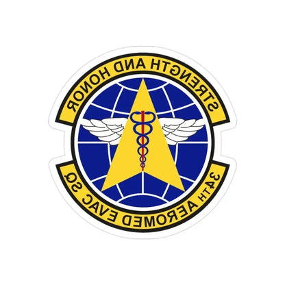 34th Aeromedical Evacuation Squadron (U.S. Air Force) REVERSE PRINT Transparent Die-Cut STICKER 2 Inch Die-Cut Transparent - The Sticker Space