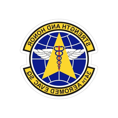 34th Aeromedical Evacuation Squadron (U.S. Air Force) REVERSE PRINT Transparent Die-Cut STICKER 6 Inch Die-Cut Transparent - The Sticker Space