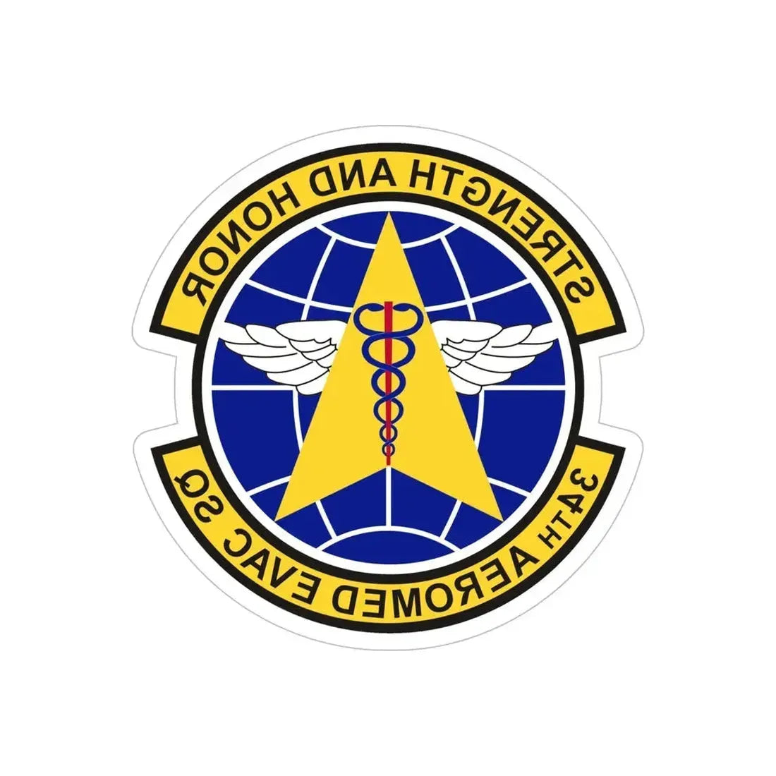 34th Aeromedical Evacuation Squadron (U.S. Air Force) REVERSE PRINT Transparent Die-Cut STICKER - The Sticker Space