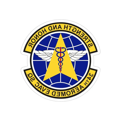 34th Aeromedical Evacuation Squadron (U.S. Air Force) REVERSE PRINT Transparent Die-Cut STICKER - The Sticker Space