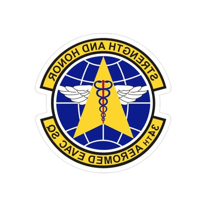 34th Aeromedical Evacuation Squadron (U.S. Air Force) REVERSE PRINT Transparent Die-Cut STICKER - The Sticker Space