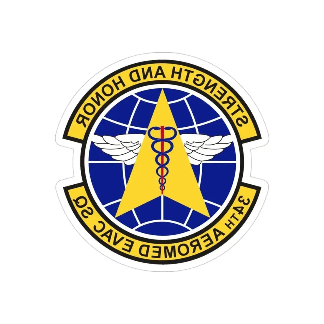 34th Aeromedical Evacuation Squadron (U.S. Air Force) REVERSE PRINT Transparent Die-Cut STICKER - The Sticker Space