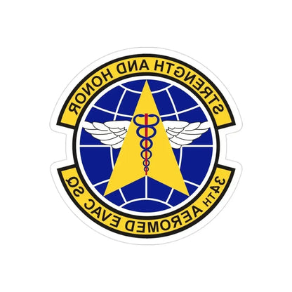 34th Aeromedical Evacuation Squadron (U.S. Air Force) REVERSE PRINT Transparent Die-Cut STICKER - The Sticker Space