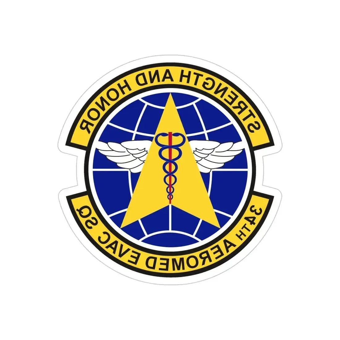 34th Aeromedical Evacuation Squadron (U.S. Air Force) REVERSE PRINT Transparent Die-Cut STICKER - The Sticker Space
