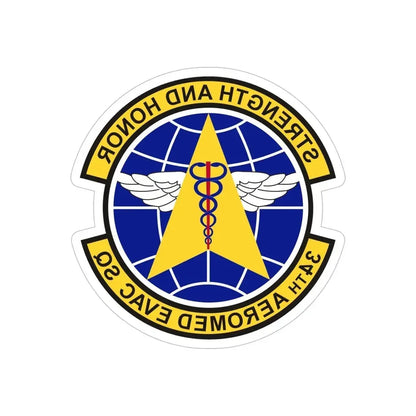 34th Aeromedical Evacuation Squadron (U.S. Air Force) REVERSE PRINT Transparent Die-Cut STICKER - The Sticker Space