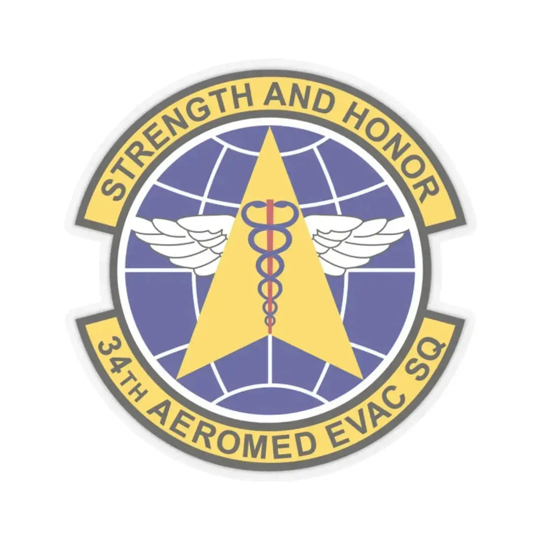 34th Aeromedical Evacuation Squadron (U.S. Air Force) STICKER Vinyl Kiss-Cut Decal 2 Inch Transparent - The Sticker Space
